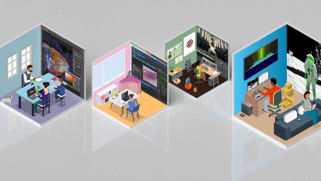 Graphic of different workspaces