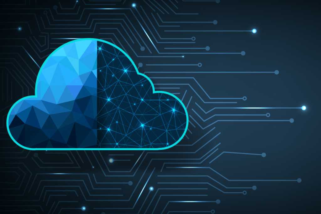 Cloud Technology illustration concept.High-speed connection data analysis. Technology network for connected devices.cloud computing. big data center, on dark blue background.