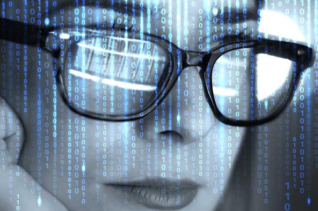 1 intro security executive thinking woman face binary