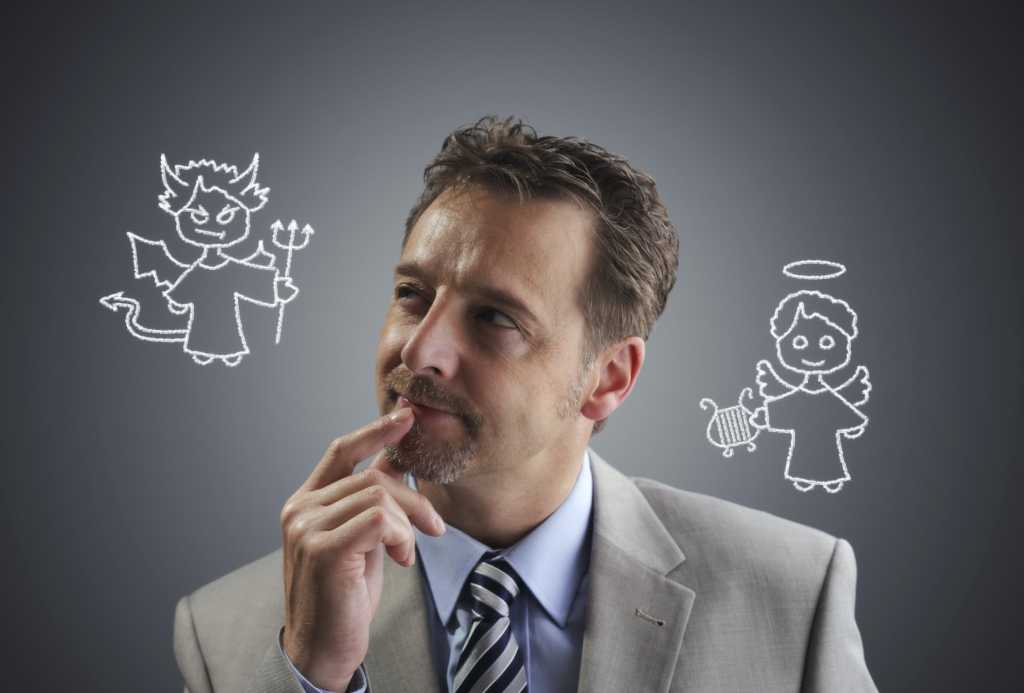 executive being tempted by the devil