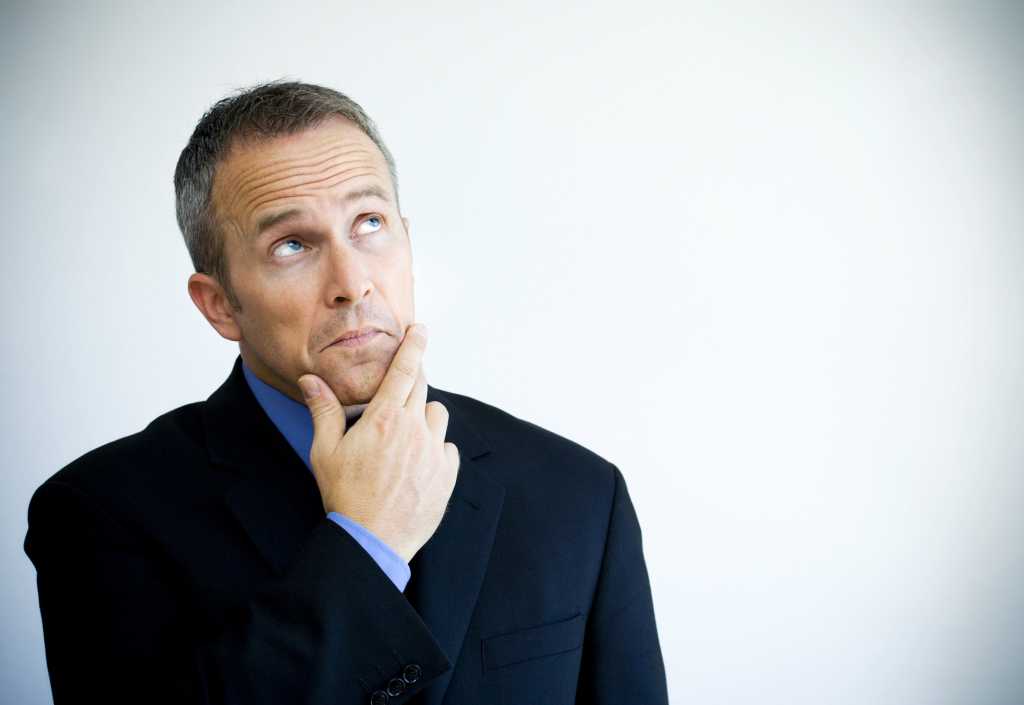 Man thinking ponder thought