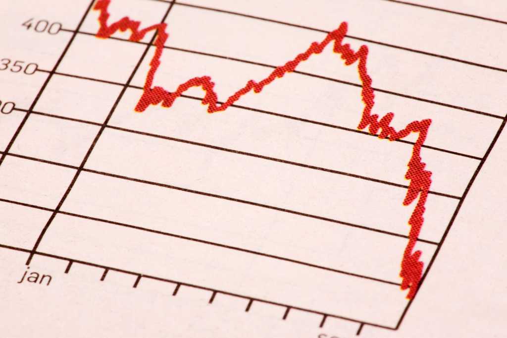 A downward stock market trend 94512975