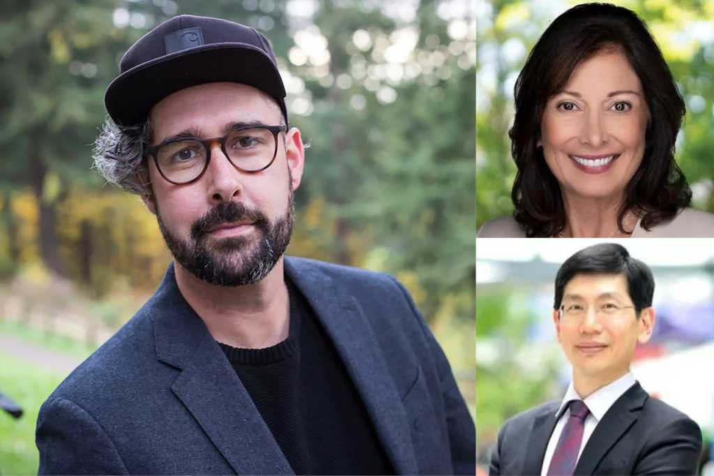 Speakers at November 2022 Future of Cloud Summit MJ Petroni, Andi Karaboutis, and Arthur Hu