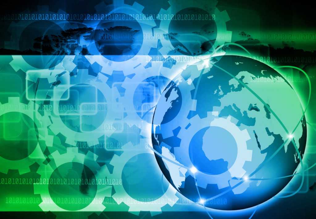 abstract world with gears tech