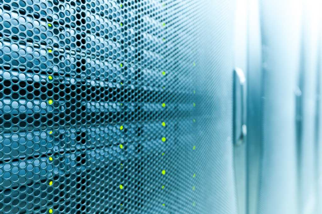 abstract rack of servers datacenter networking hardware