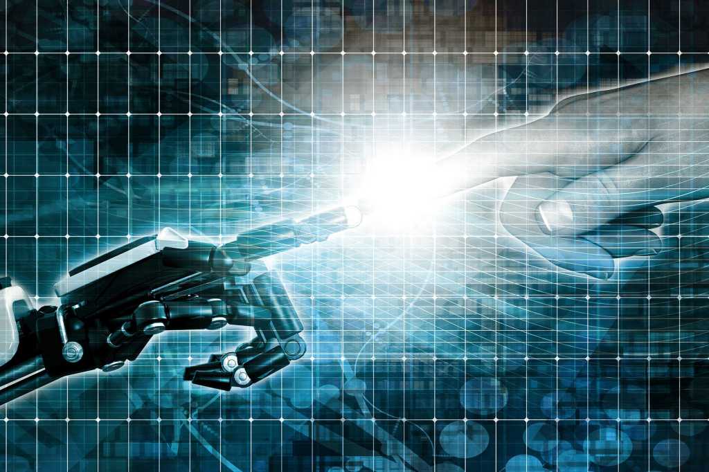 ai artificial intelligence ml machine learning robot touch human hand