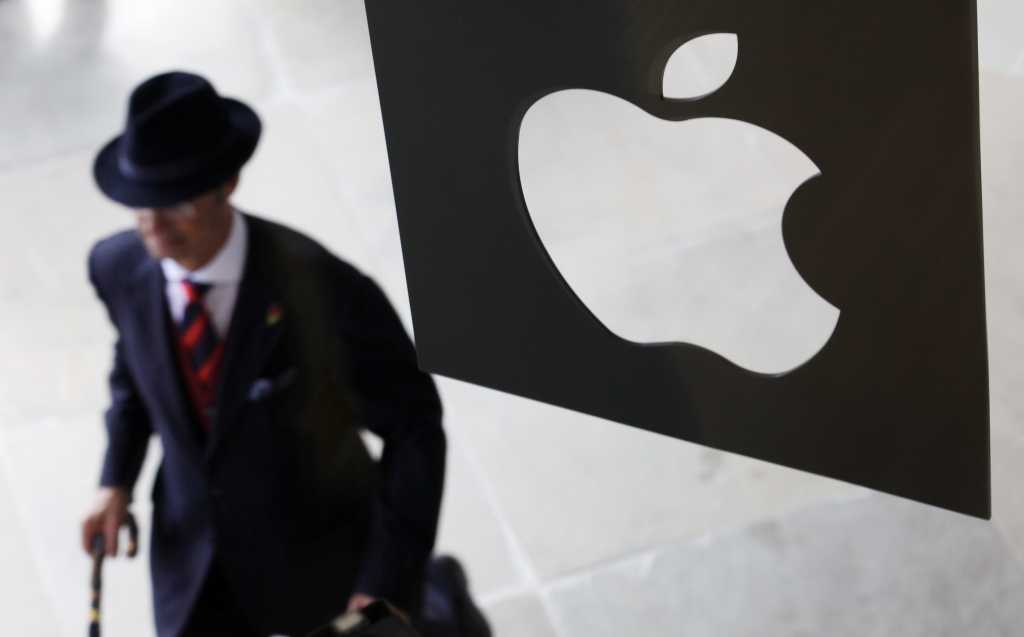 apple logo businessman