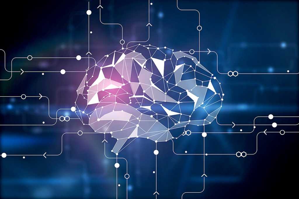 digital brain connected to circuits