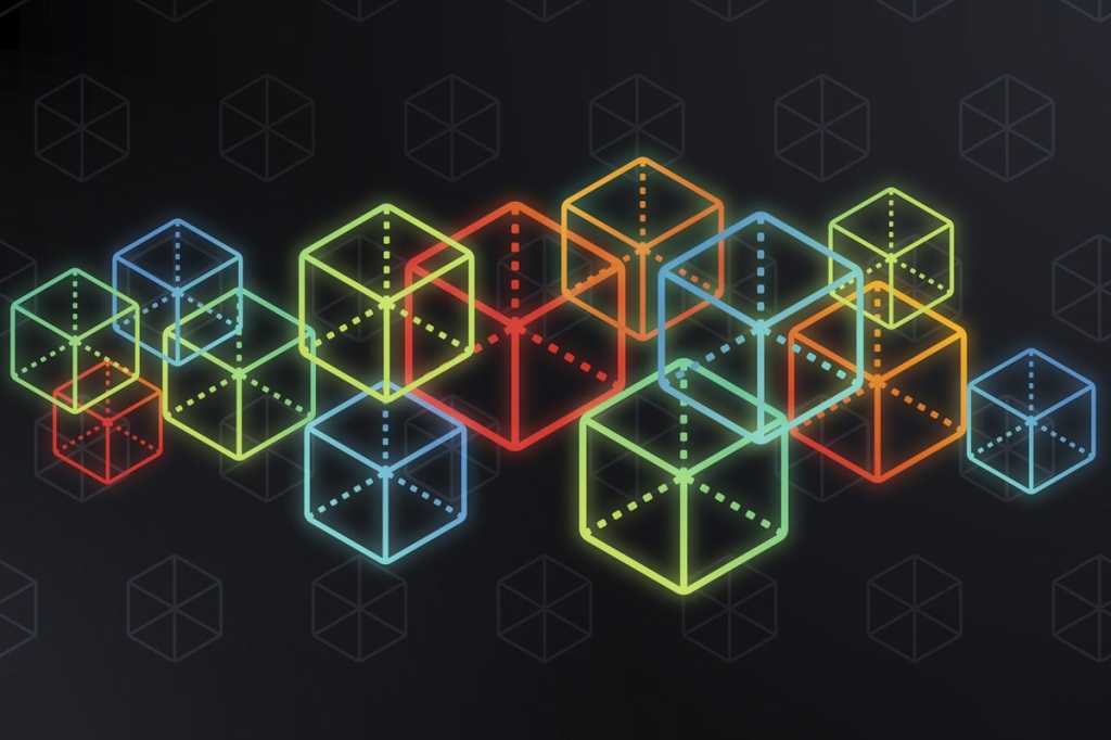 blockchain cube abstract squares diversity colorful overlap filo getty