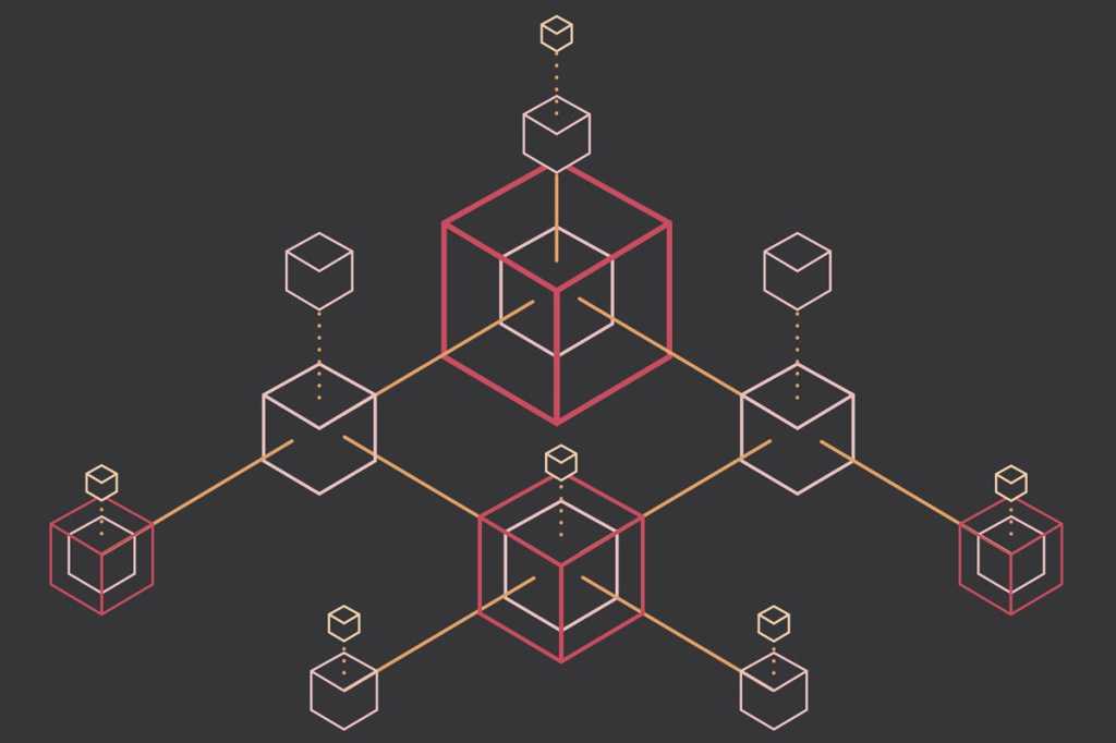 blockchain cubes symmetry network connected cube square by hera stock getty