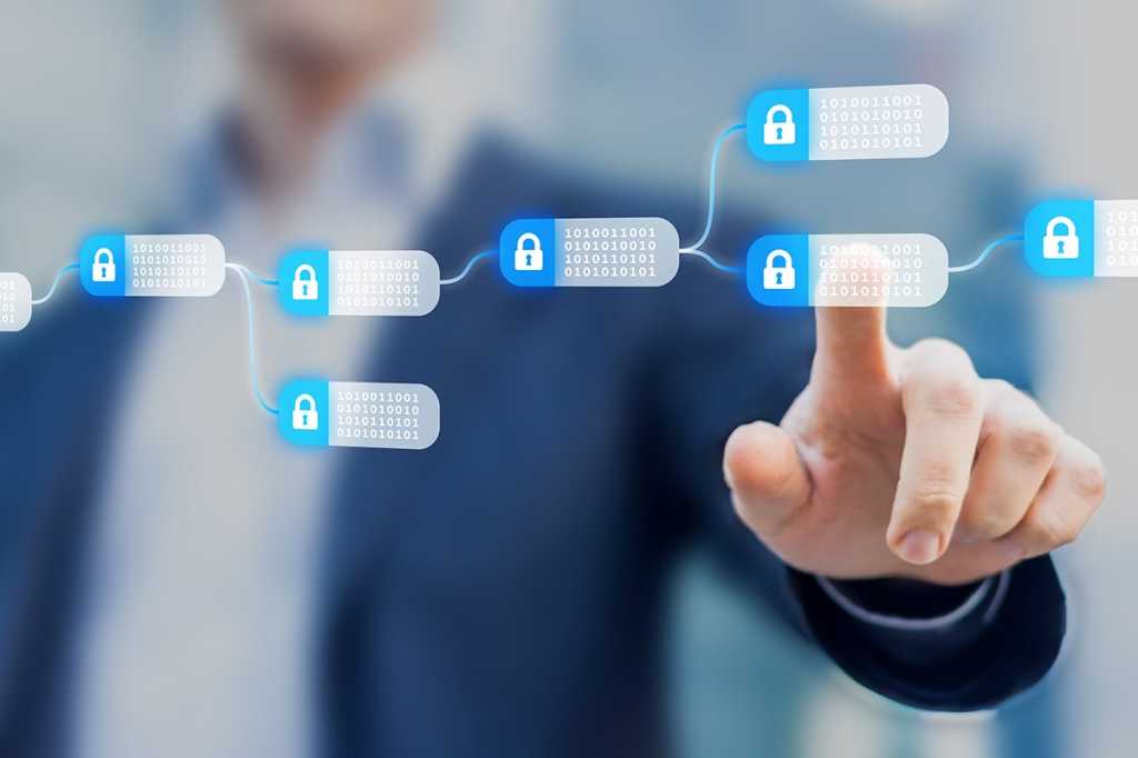 blockchain representation of encrypted blocks and nodes