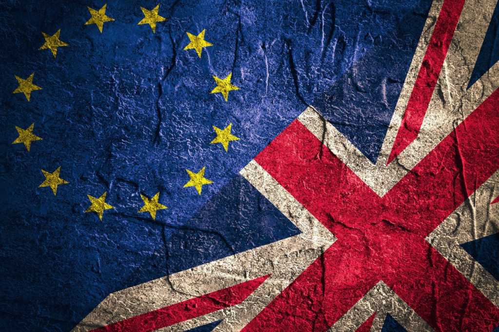 Brexit - Britain, European Union flags