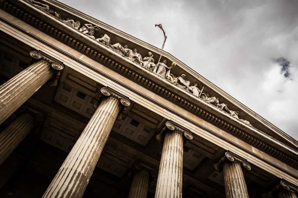 Government building with greek columns