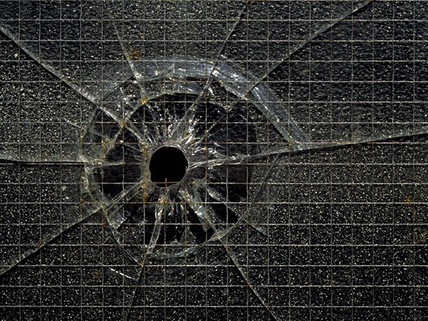 bullet hole window