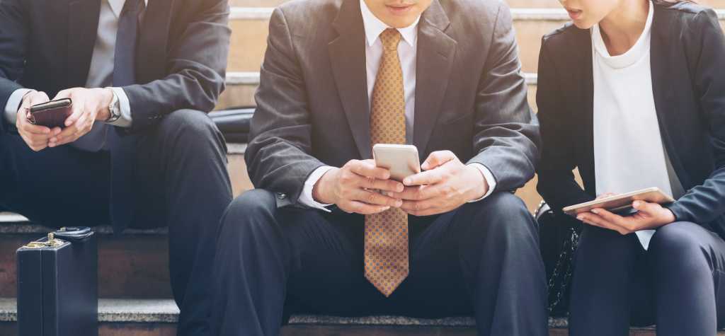 business people mobile devices