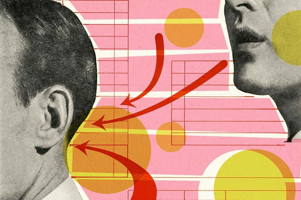 conceptual representation of communication, language and listening