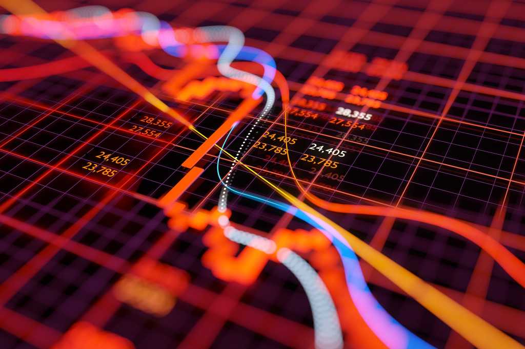 Conceptual trend lines track + monitor data analytics [forecasting / future / what's next]