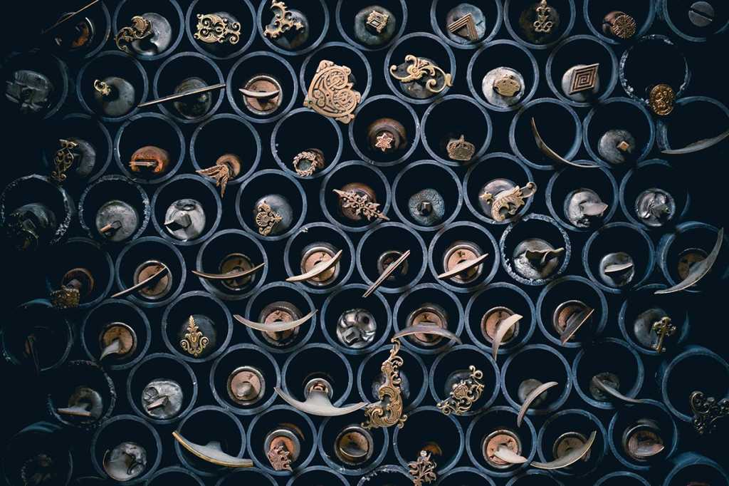 cylindrical storage of archival scrolls