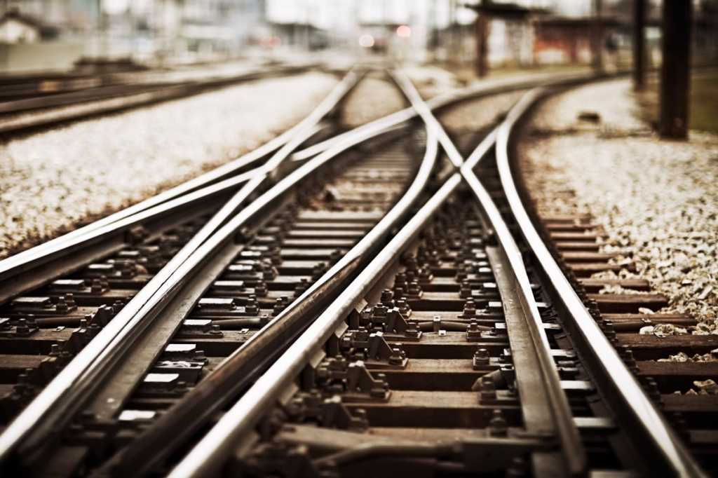 derailed railroad track merge split crossroad shift align by mbbirdy getty