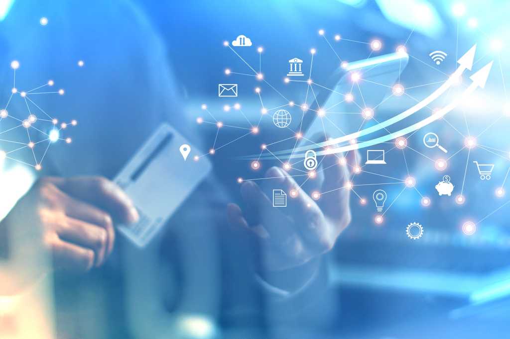 Conceptual abstract of digital transactions / online banking / open banking / FinTech