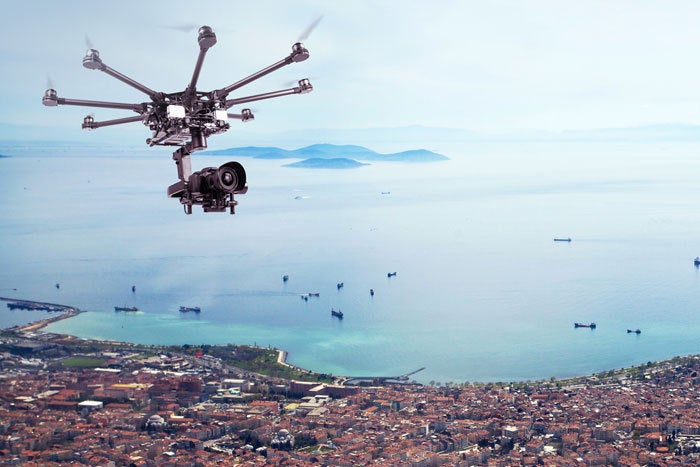 Drone capturing video