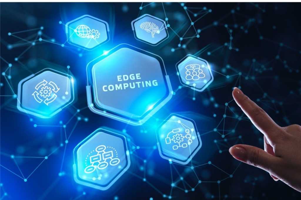 edge computing modern it technology on virtual screen business and picture id1215246849