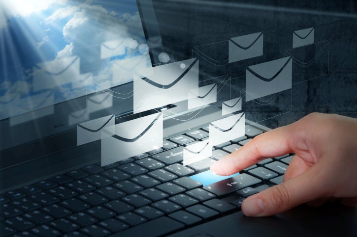 email clutter computer laptop user