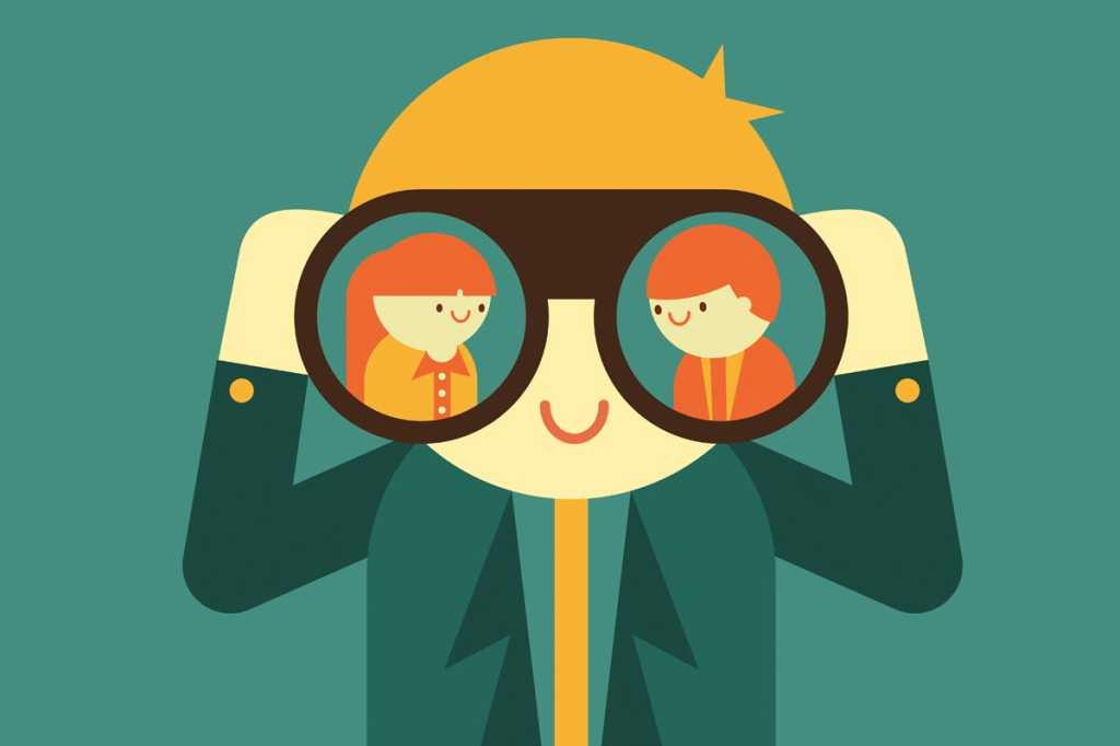 executive looking through binoculars recruiter job search talent