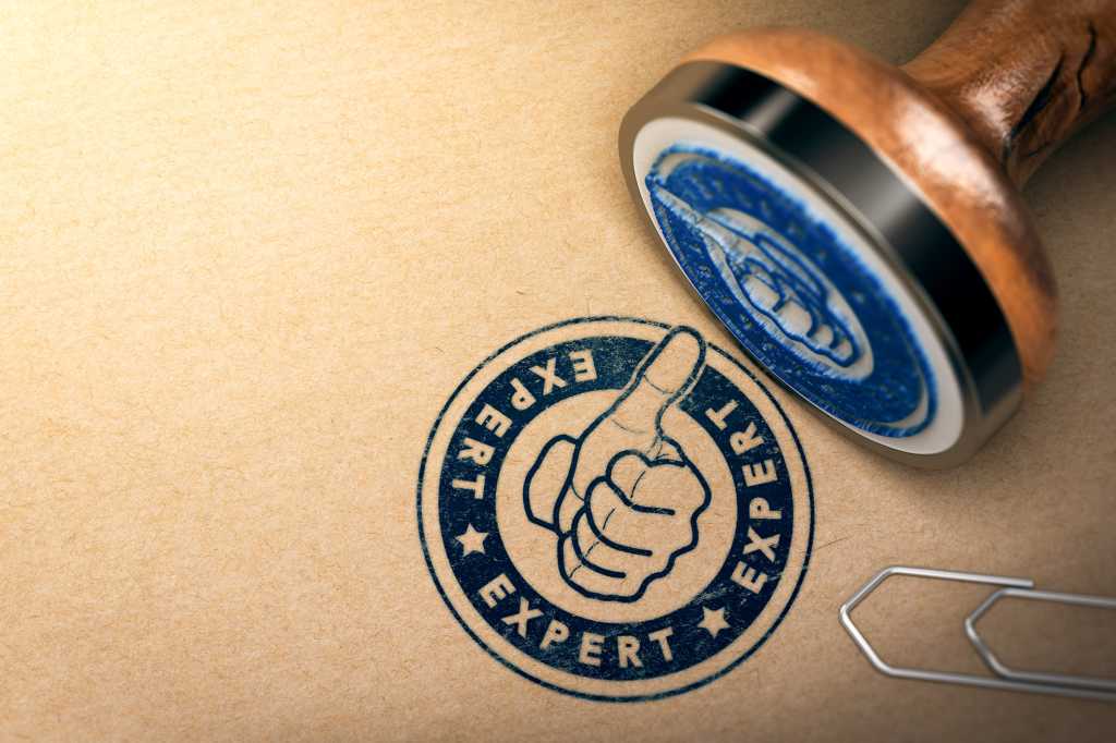 'expert knowledge' stamp of certification