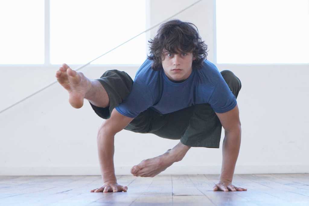 flexible young man yoga agile