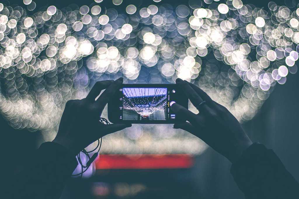 mobile phone at live event