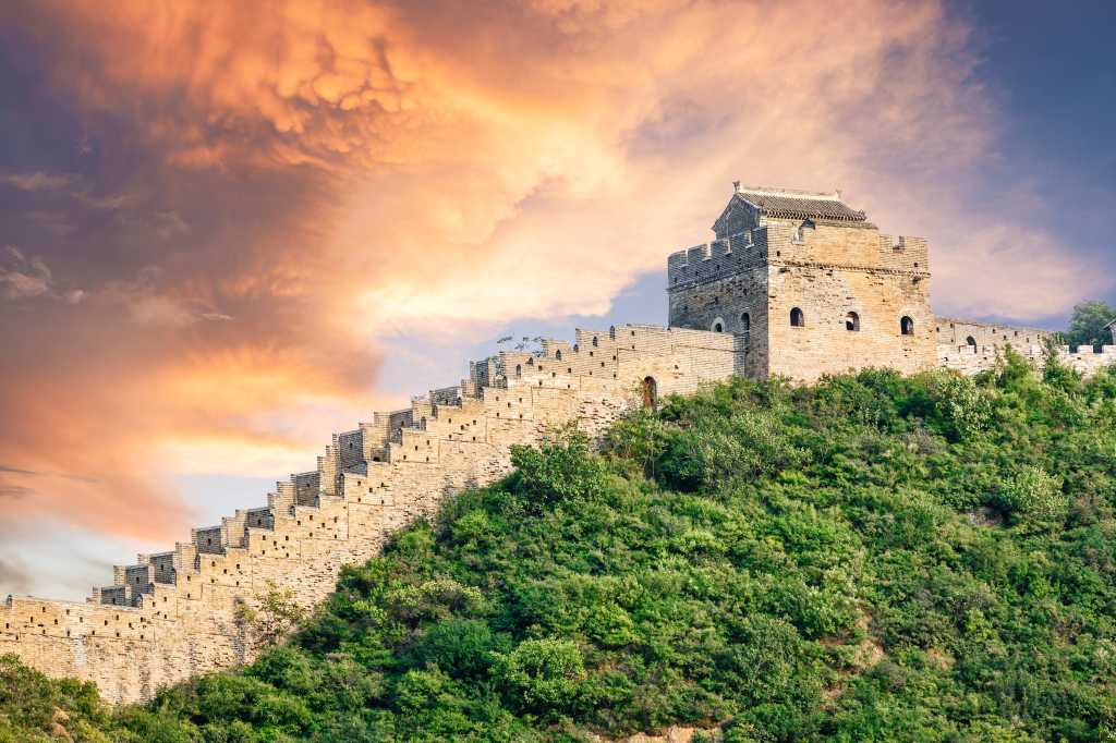 Great Wall china sunset