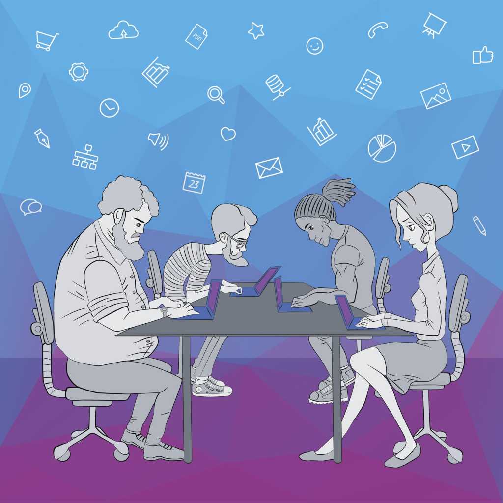 illustration of a hackathon