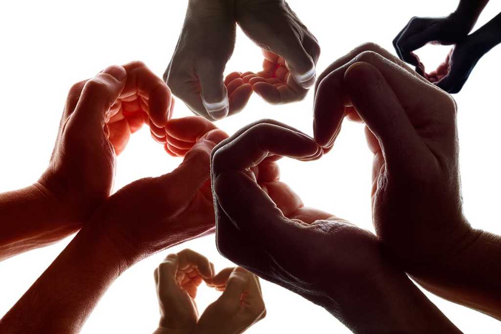 hands making heart shapes