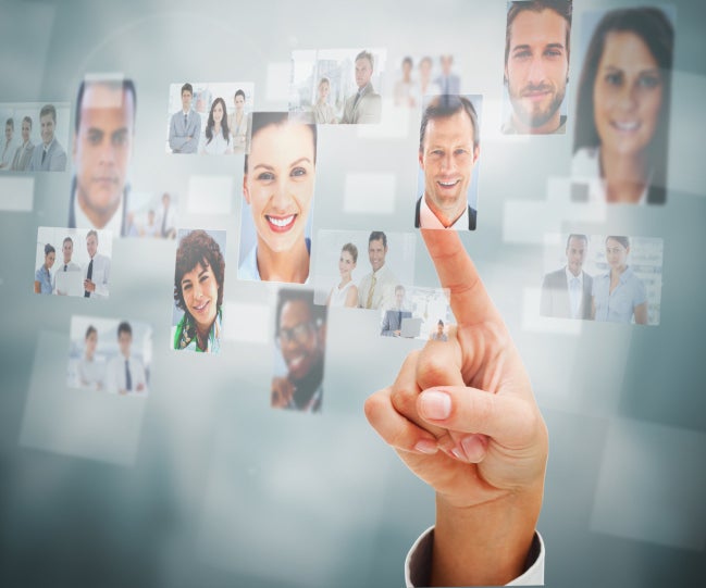 hiring touchscreen faces personnel people finger hand