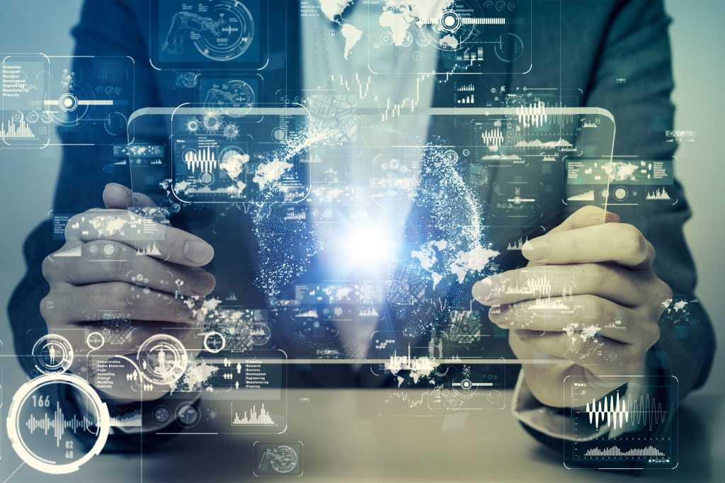 holding virtual screen user interface futuristic by metamorworks gettyimages 957629984 100817805 or