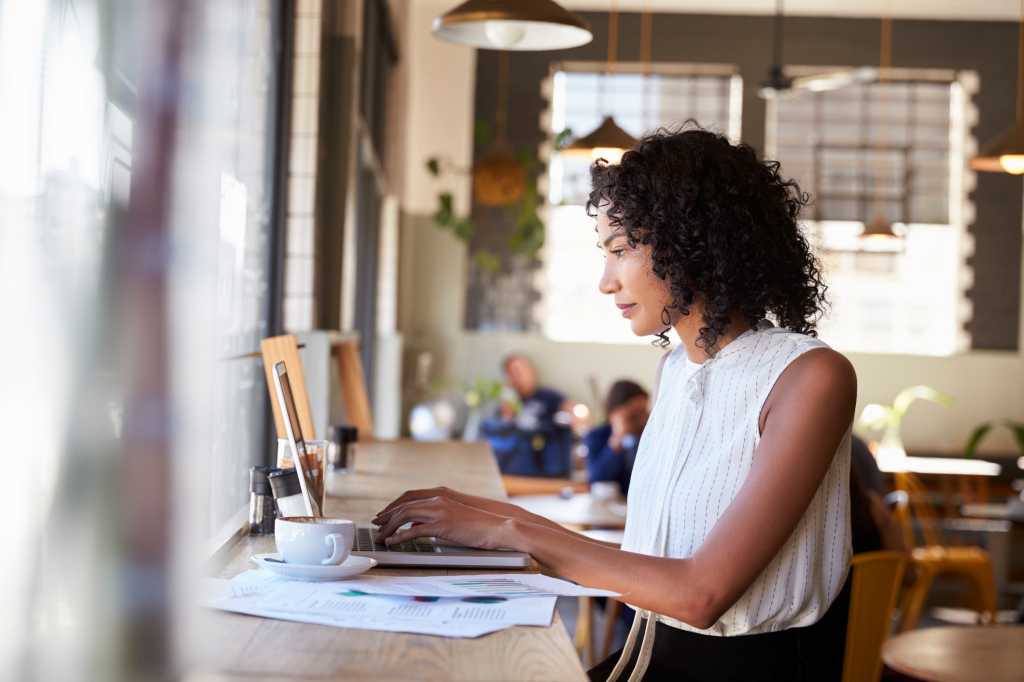 Woman on Computer