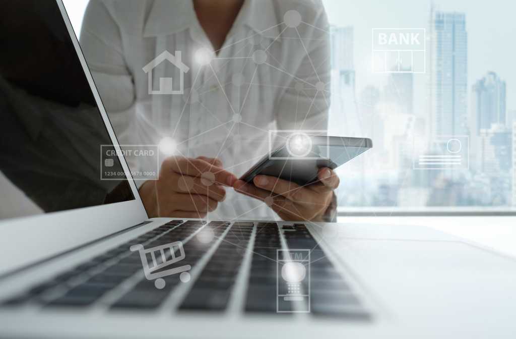 iot smartphone laptop bank financial