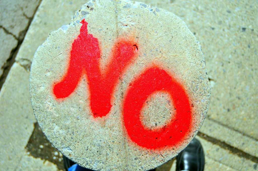 just say no concrete pavement graffiti vandal spray paint