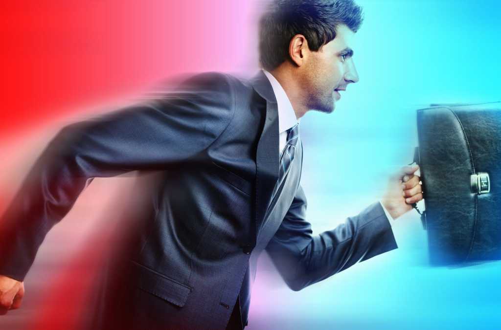 man running with briefcase leadership career growth