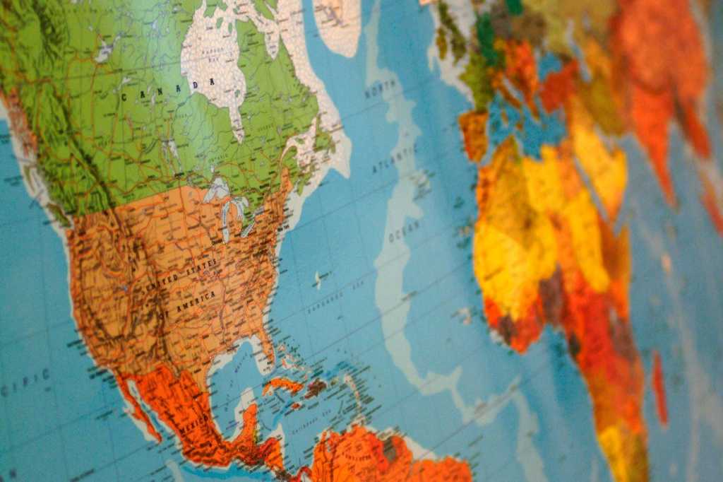 map global outsourcing globe united states