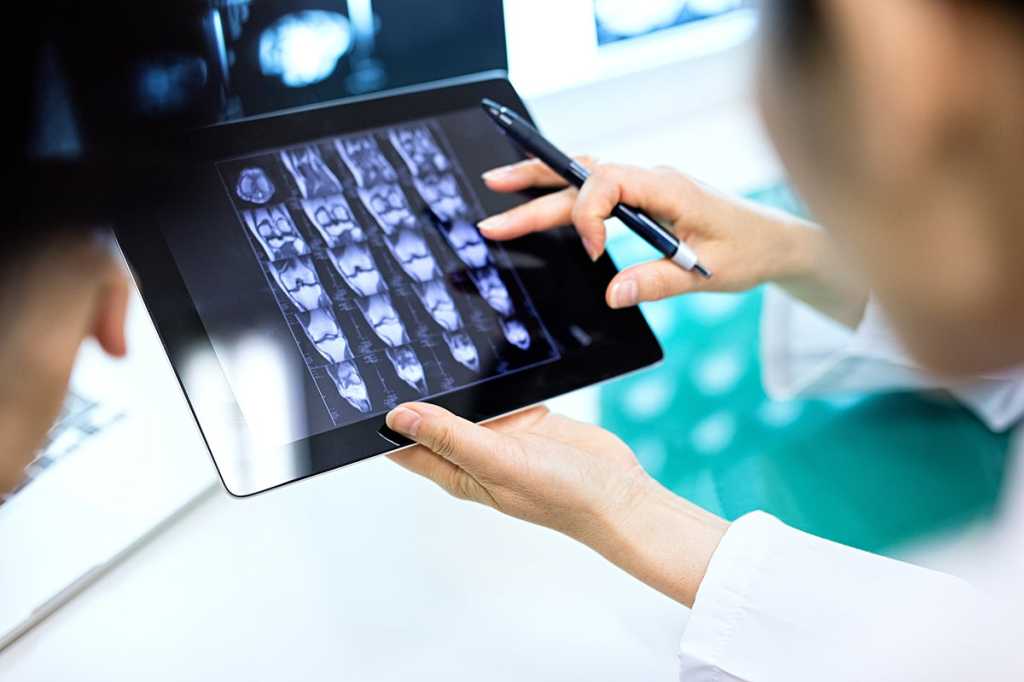 Electronic Health Records [EHR] / digital medical data / tablet, x-rays, healthcare, doctors