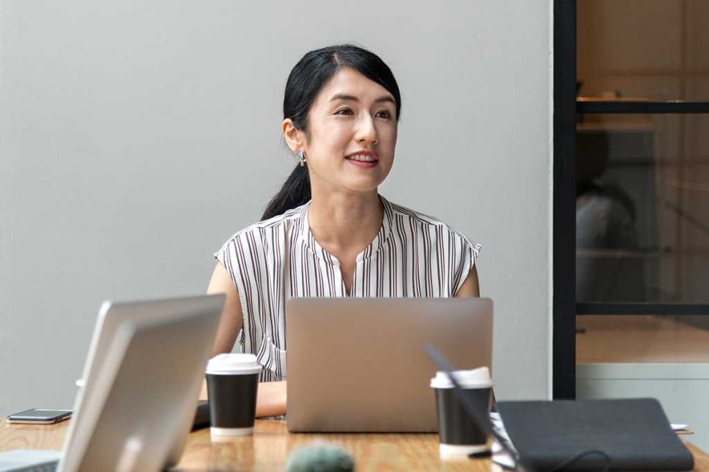 businesswoman engaged in meeting discussion