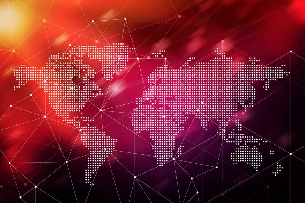 network iot world map us globe nodes global