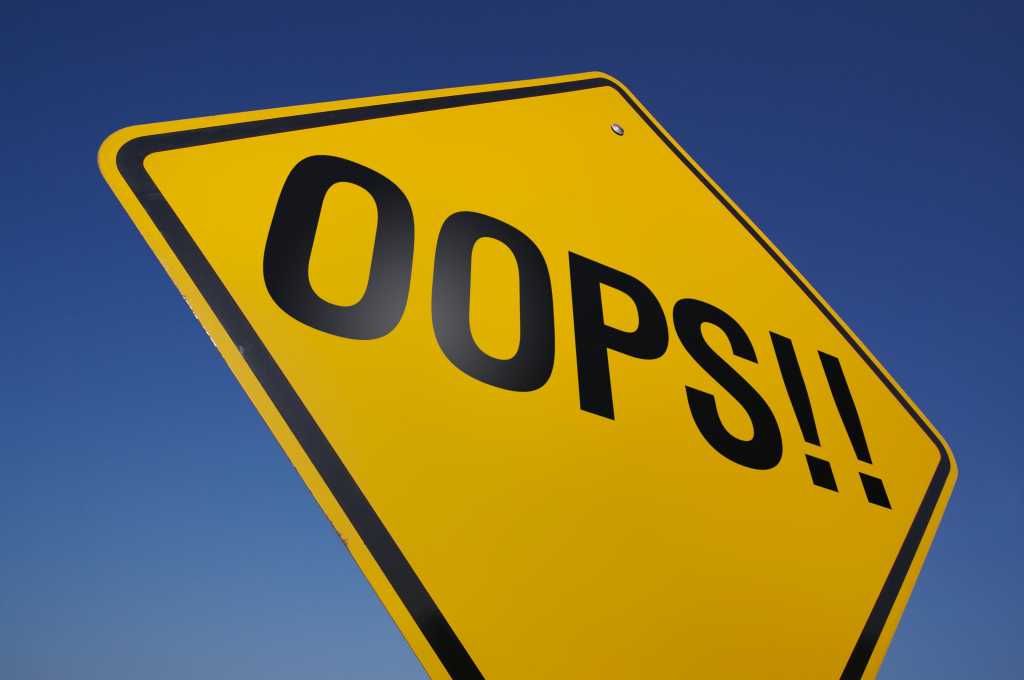 oops road sign with dramatic blue sky. 94037054