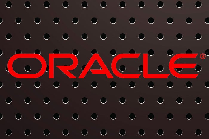 oracle logo on black metal background