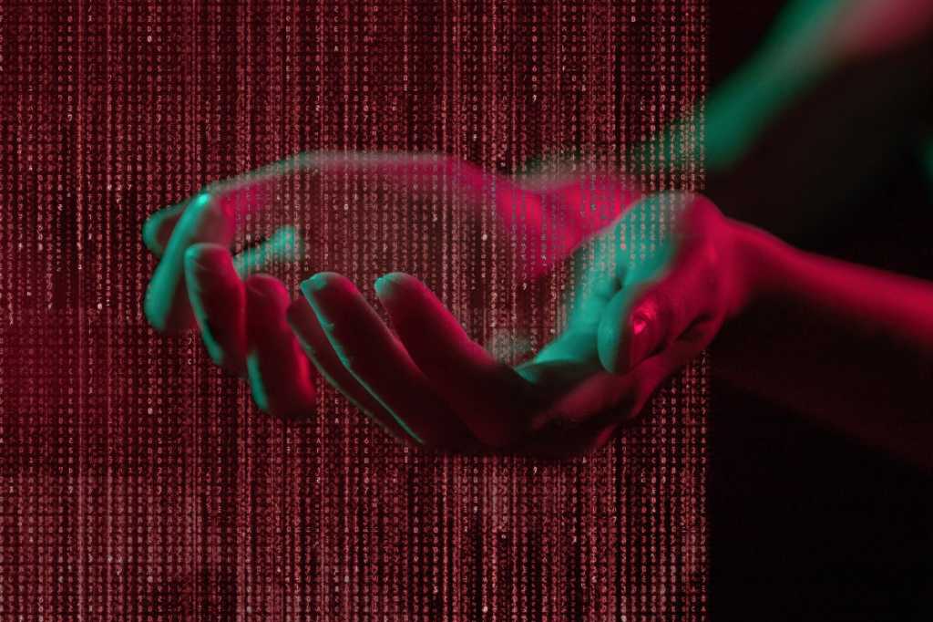 raining data breach data hands with binary privacy security breach hacked