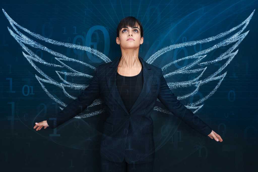 rise of the chief digital officer woman with wings fly flight growth looking up by caracterdesign g