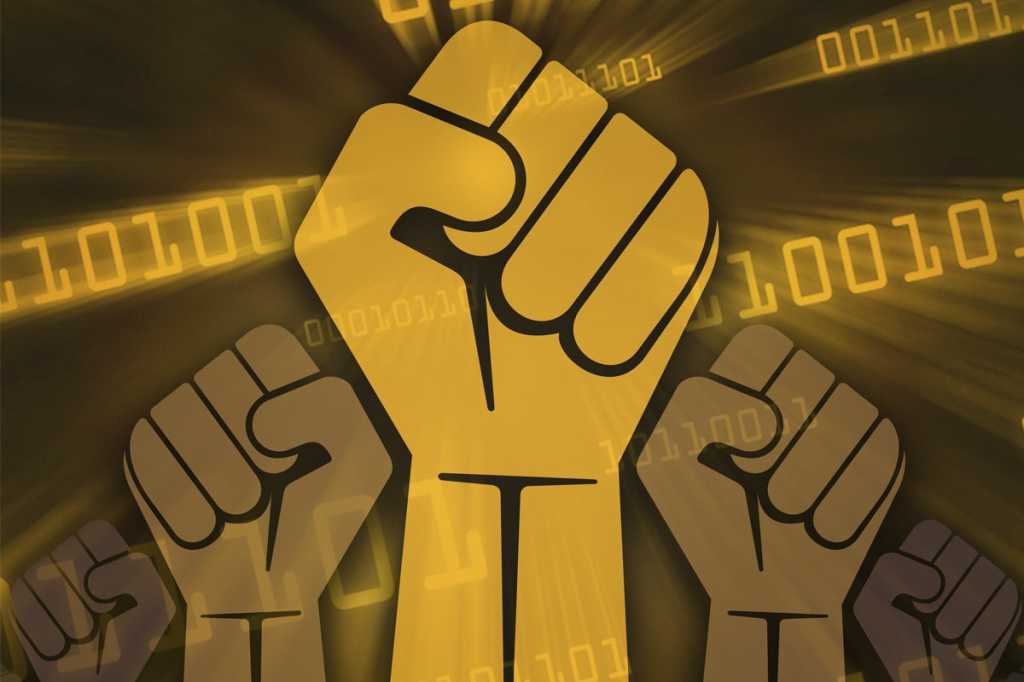 run digital disruptor rise up power fists rally