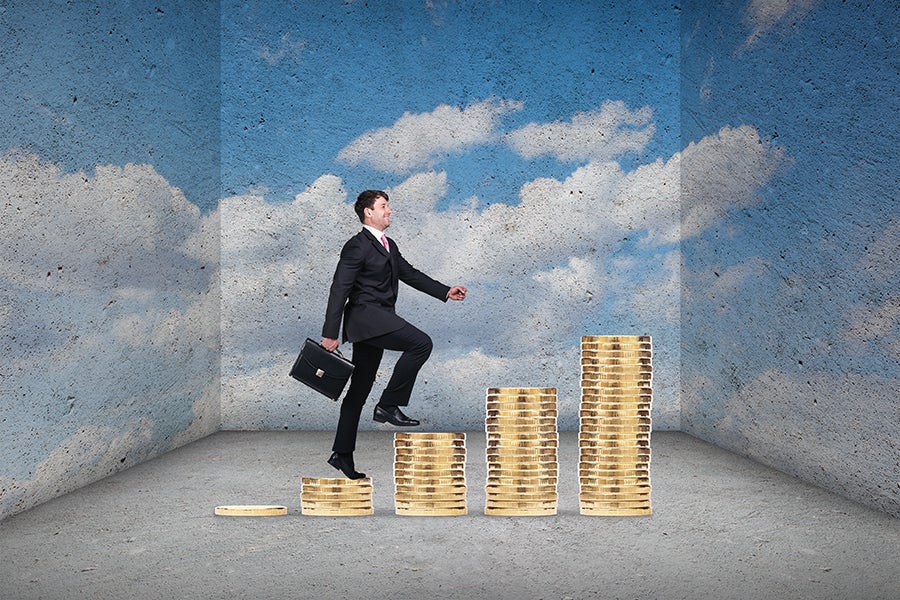 salesman coins salary up